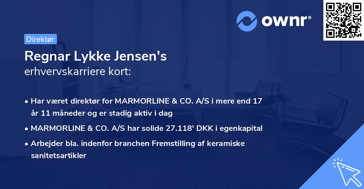 Regnar Lykke Jensen's erhvervskarriere kort