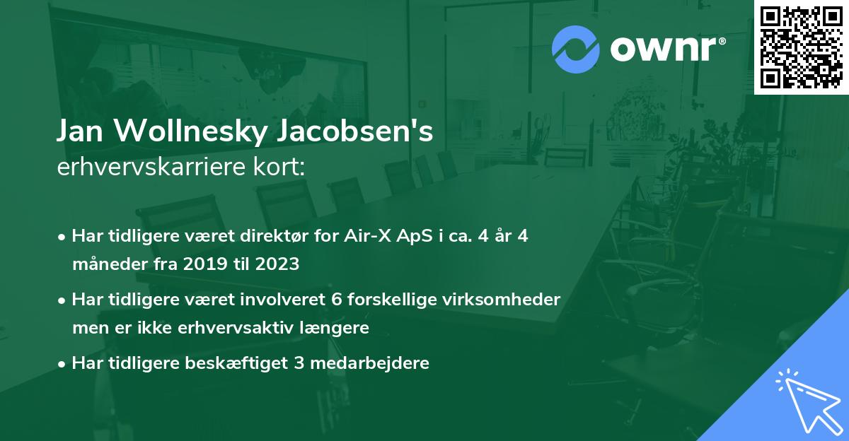 Jan Wollnesky Jacobsen's erhvervskarriere kort