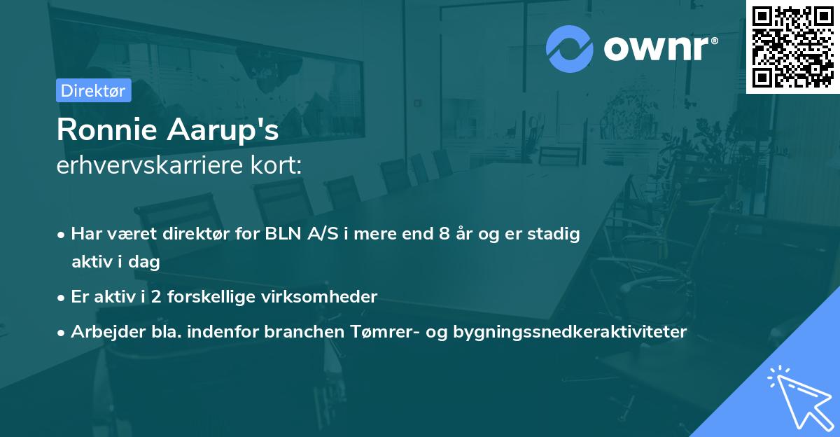 Ronnie Aarup's erhvervskarriere kort