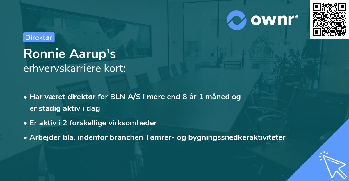 Ronnie Aarup's erhvervskarriere kort