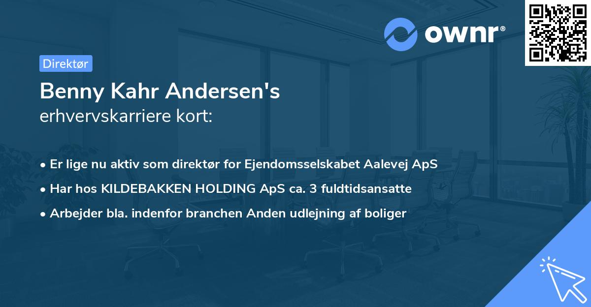Benny Kahr Andersen's erhvervskarriere kort