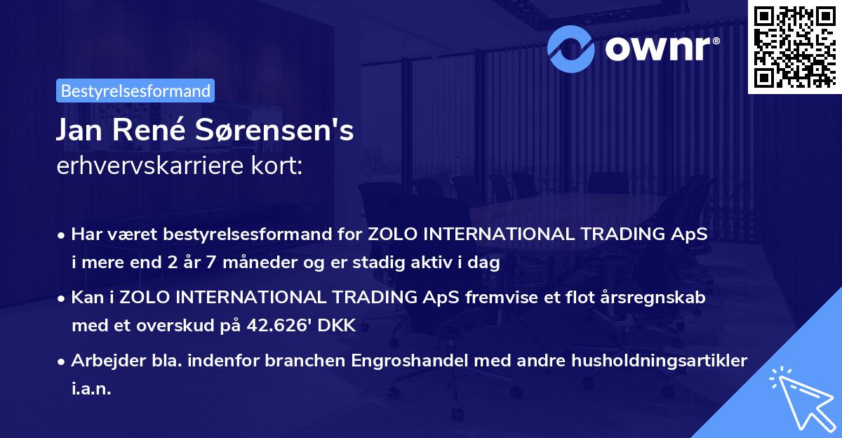 Jan René Sørensen's erhvervskarriere kort