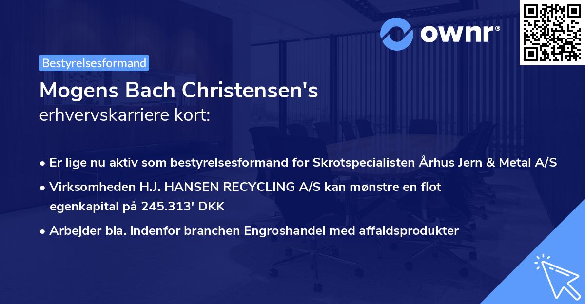 Mogens Bach Christensen's erhvervskarriere kort