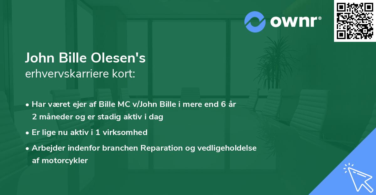 John Bille Olesen's erhvervskarriere kort