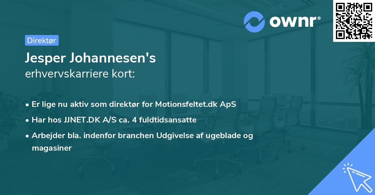 Jesper Johannesen's erhvervskarriere kort