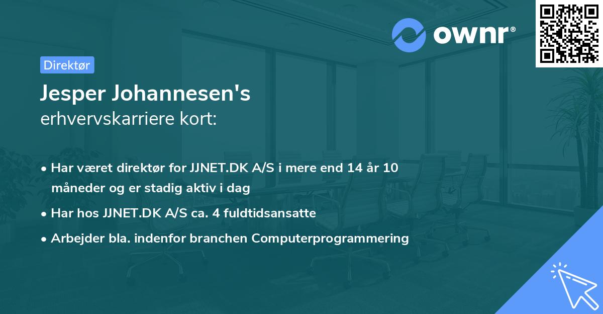 Jesper Johannesen's erhvervskarriere kort
