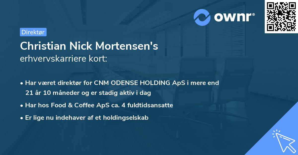 Christian Nick Mortensen's erhvervskarriere kort