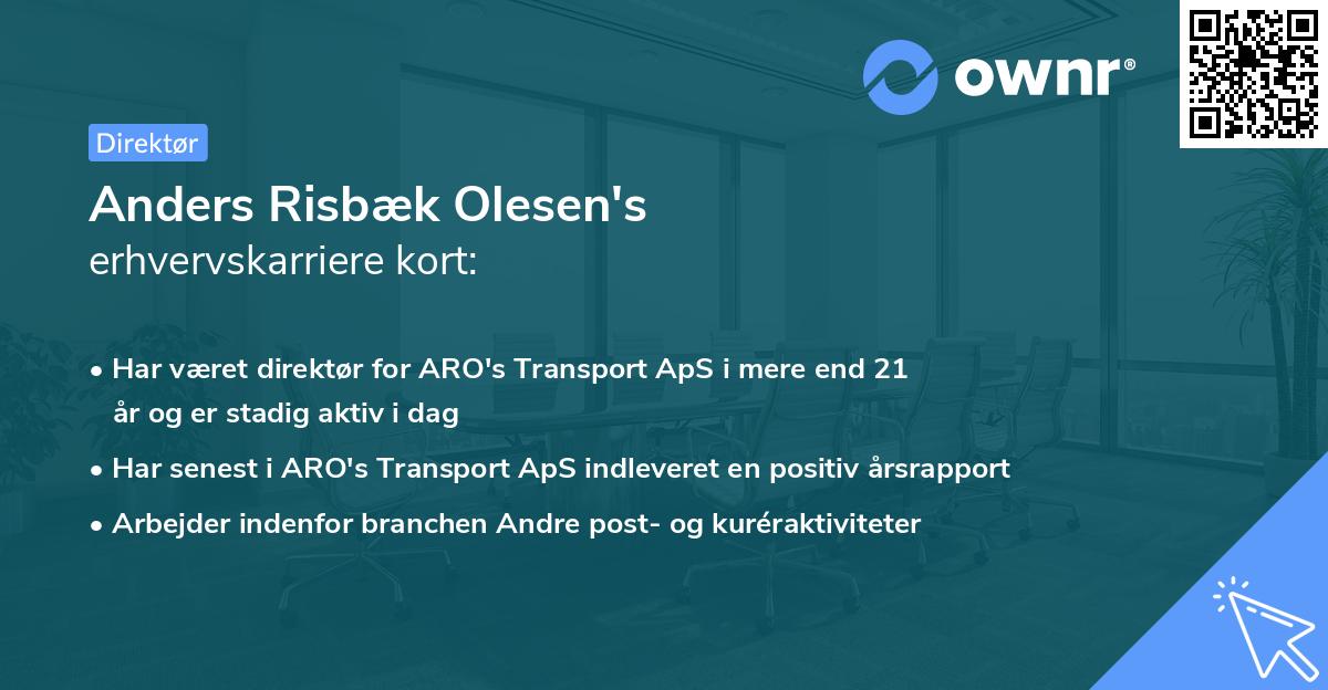 Anders Risbæk Olesen's erhvervskarriere kort