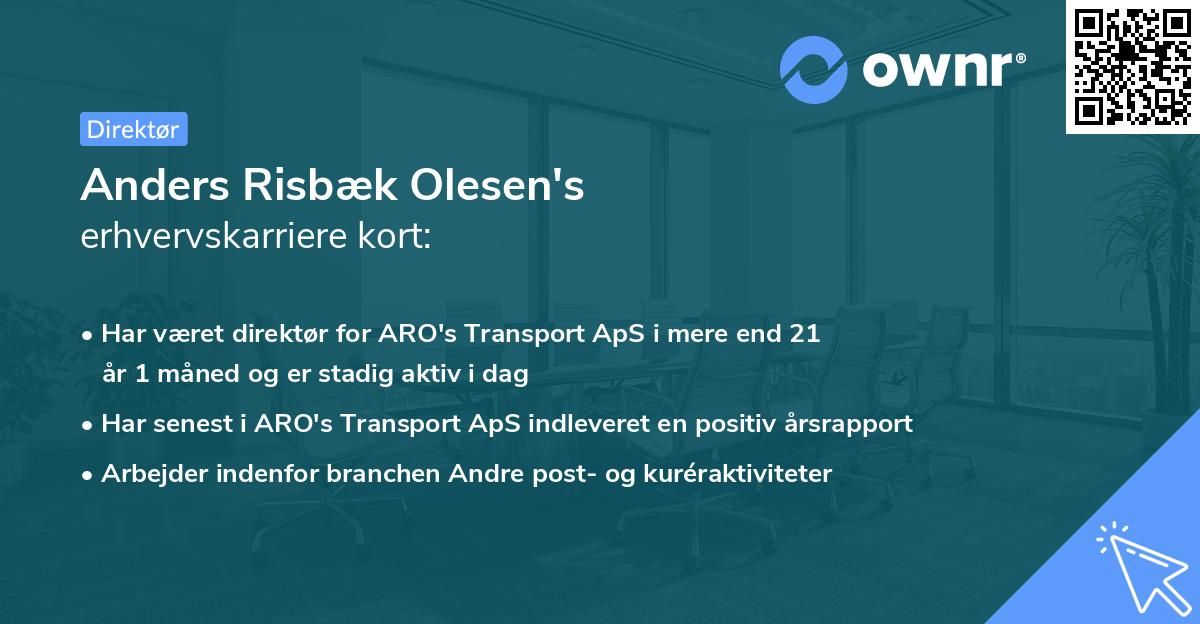 Anders Risbæk Olesen's erhvervskarriere kort