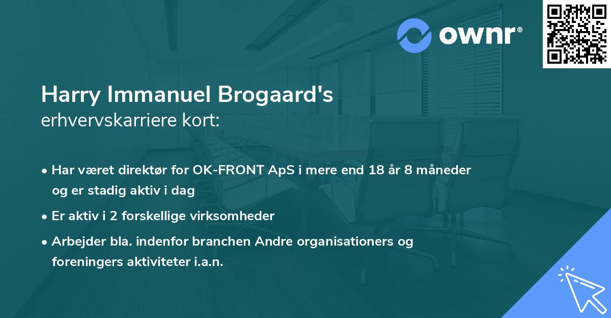 Harry Immanuel Brogaard's erhvervskarriere kort