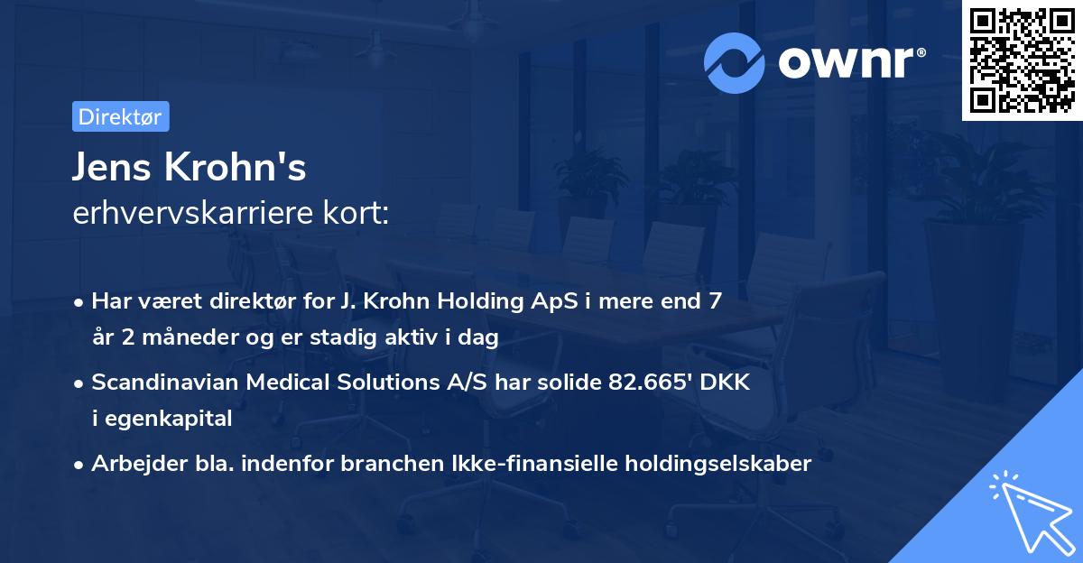 Jens Krohn's erhvervskarriere kort