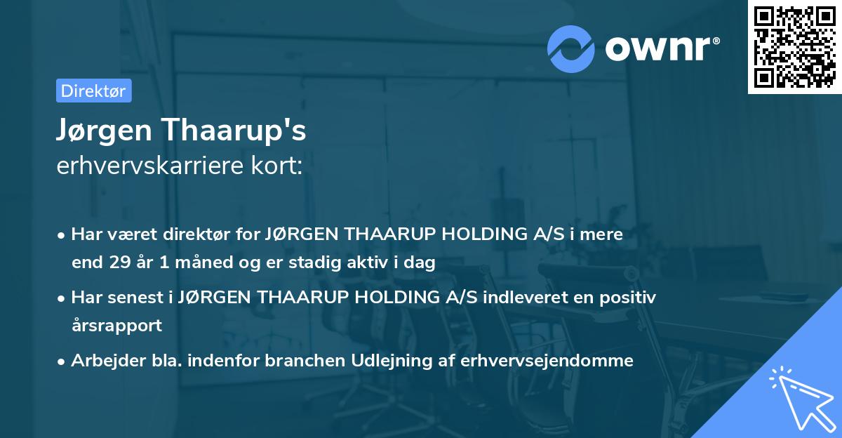 Jørgen Thaarup's erhvervskarriere kort