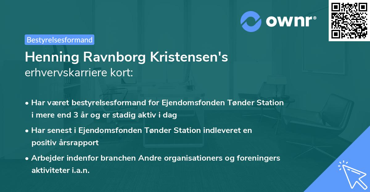 Henning Ravnborg Kristensen's erhvervskarriere kort