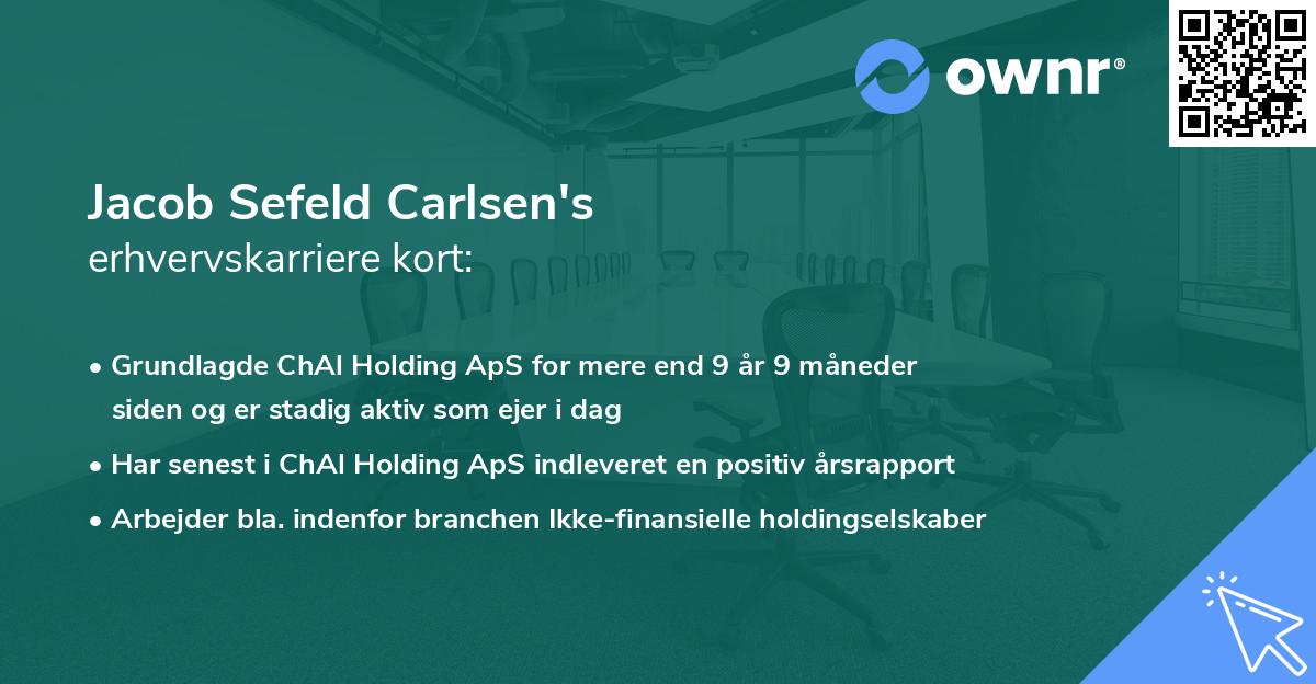 Jacob Sefeld Carlsen's erhvervskarriere kort