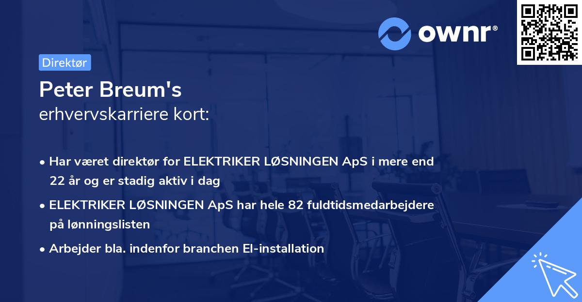 Peter Breum's erhvervskarriere kort