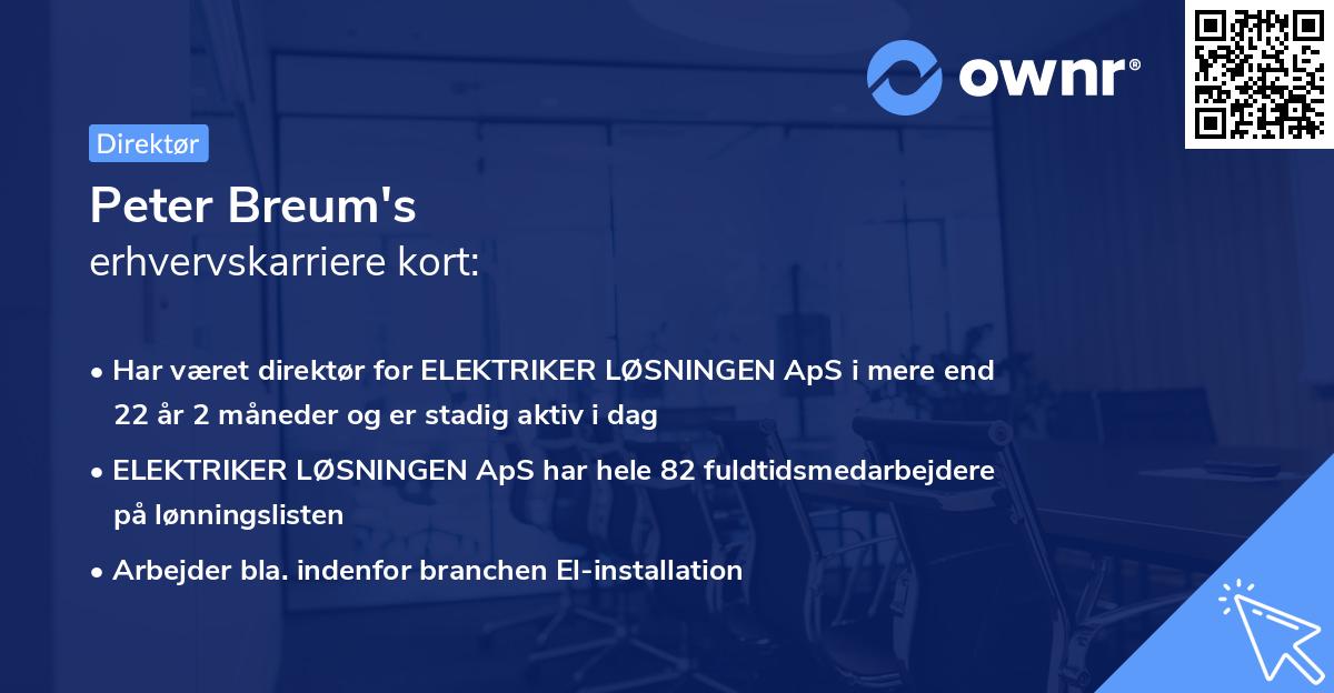 Peter Breum's erhvervskarriere kort