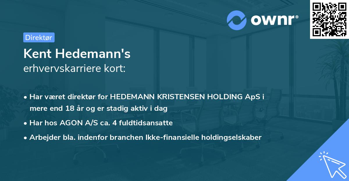Kent Hedemann's erhvervskarriere kort