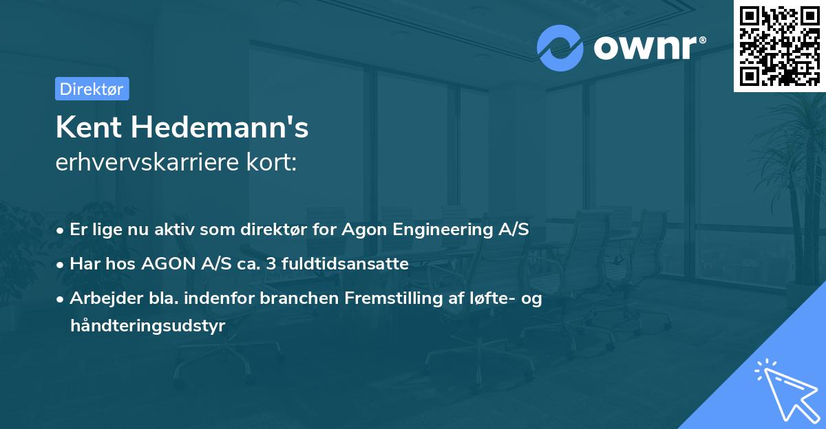 Kent Hedemann's erhvervskarriere kort