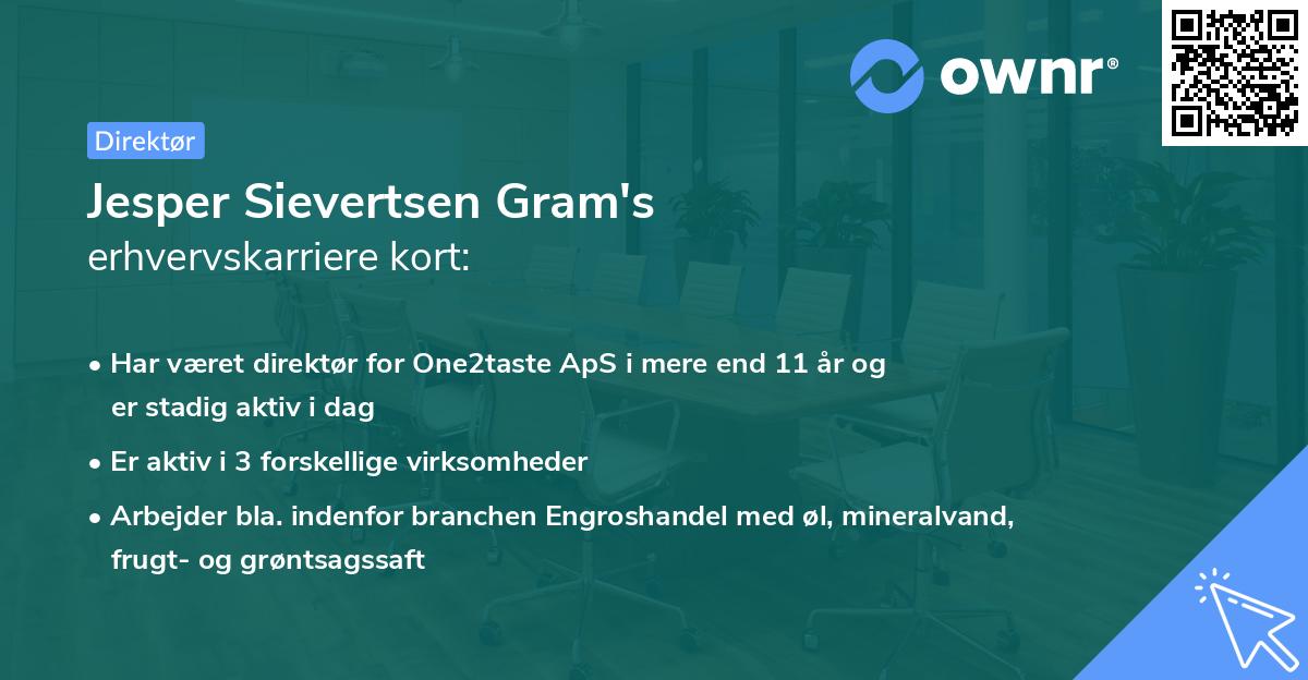 Jesper Sievertsen Gram's erhvervskarriere kort