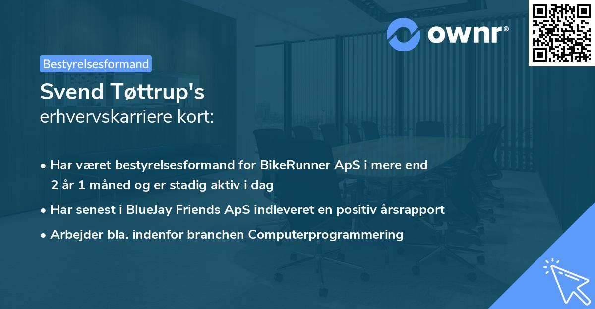 Svend Tøttrup's erhvervskarriere kort
