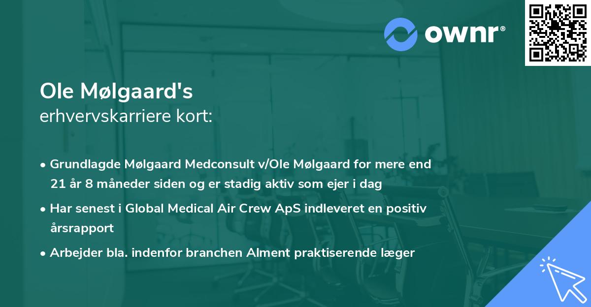 Ole Mølgaard's erhvervskarriere kort