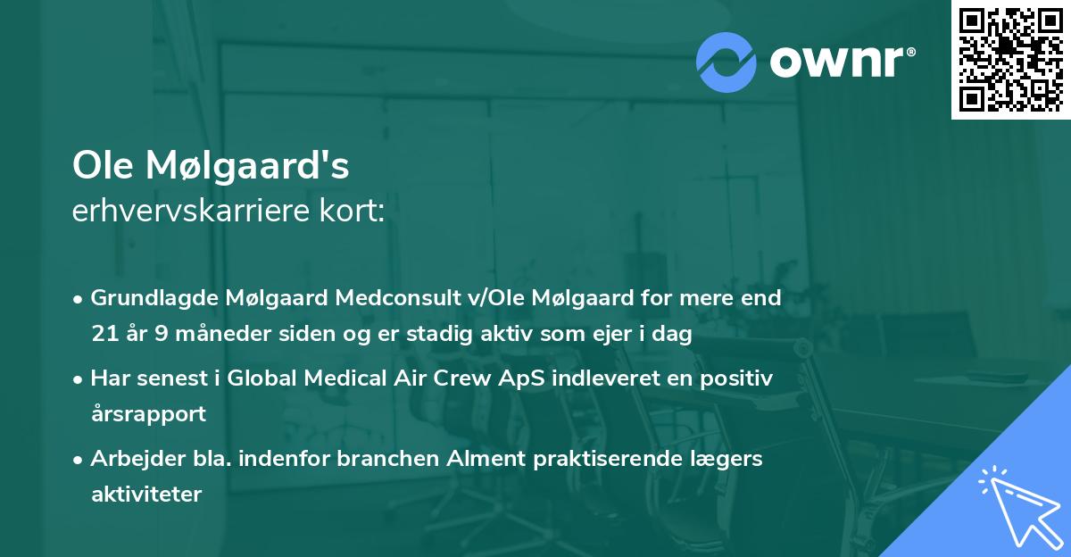 Ole Mølgaard's erhvervskarriere kort