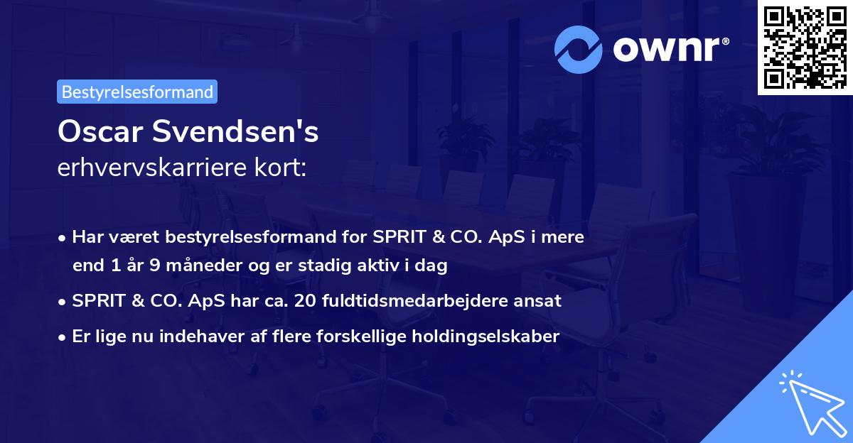 Oscar Svendsen's erhvervskarriere kort