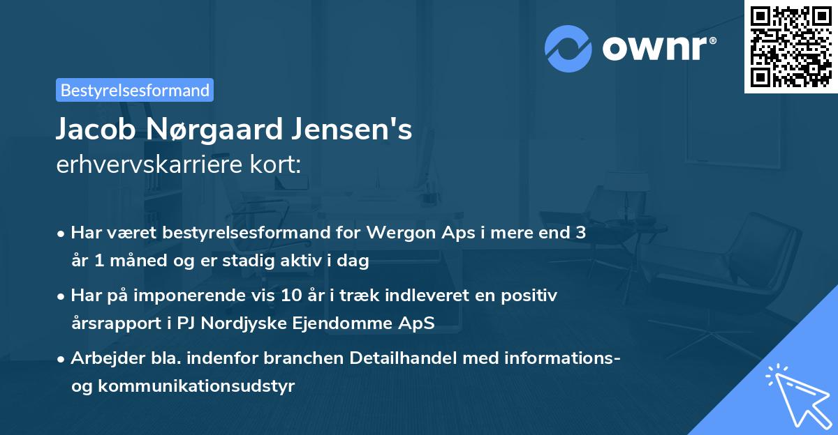 Jacob Nørgaard Jensen's erhvervskarriere kort
