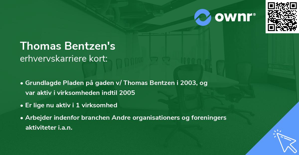Thomas Bentzen's erhvervskarriere kort