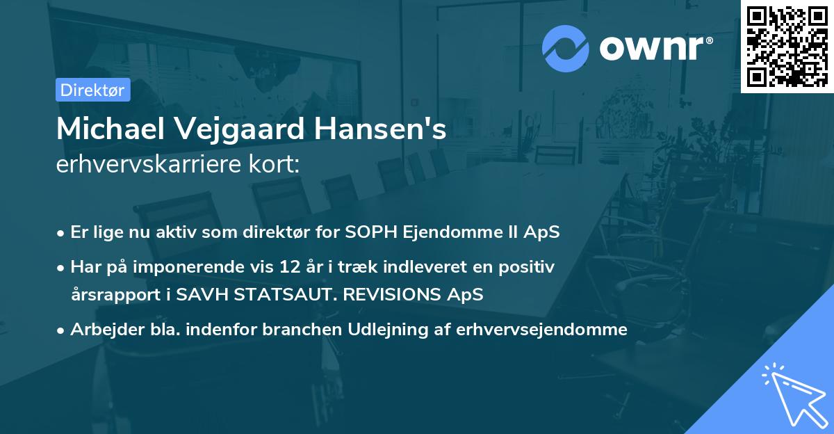Michael Vejgaard Hansen's erhvervskarriere kort