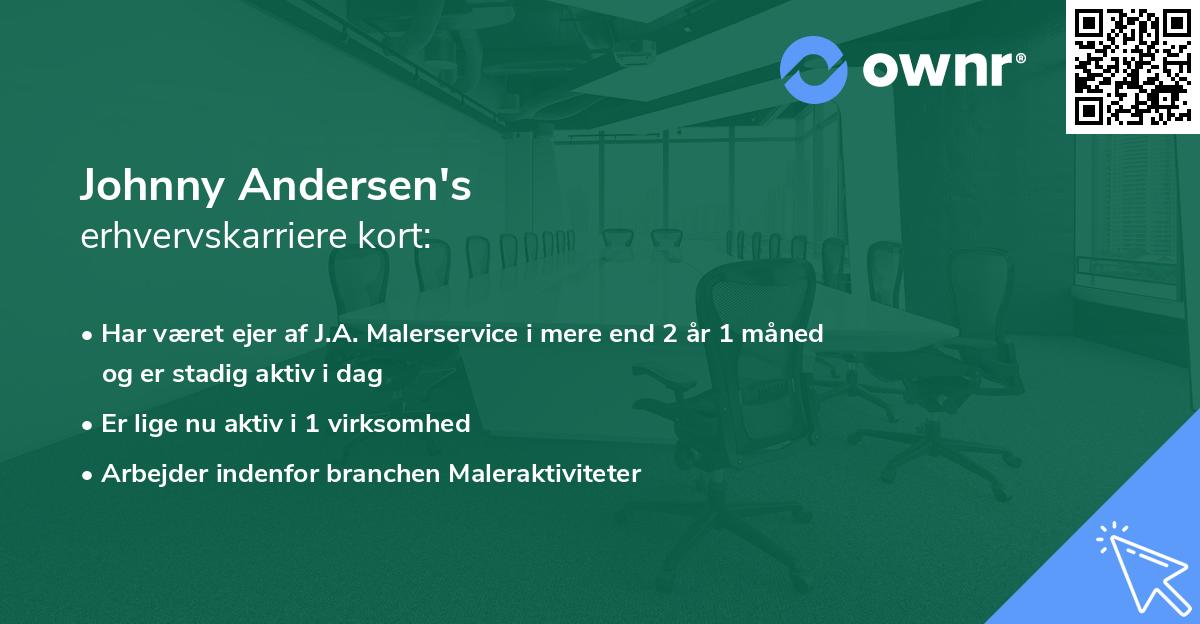 Johnny Andersen's erhvervskarriere kort