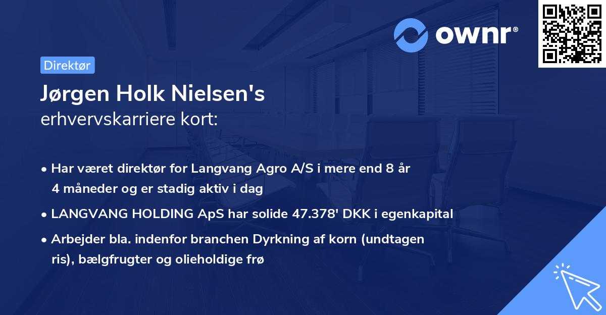 Jørgen Holk Nielsen's erhvervskarriere kort