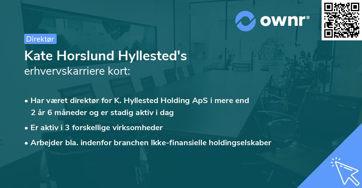 Kate Horslund Hyllested's erhvervskarriere kort