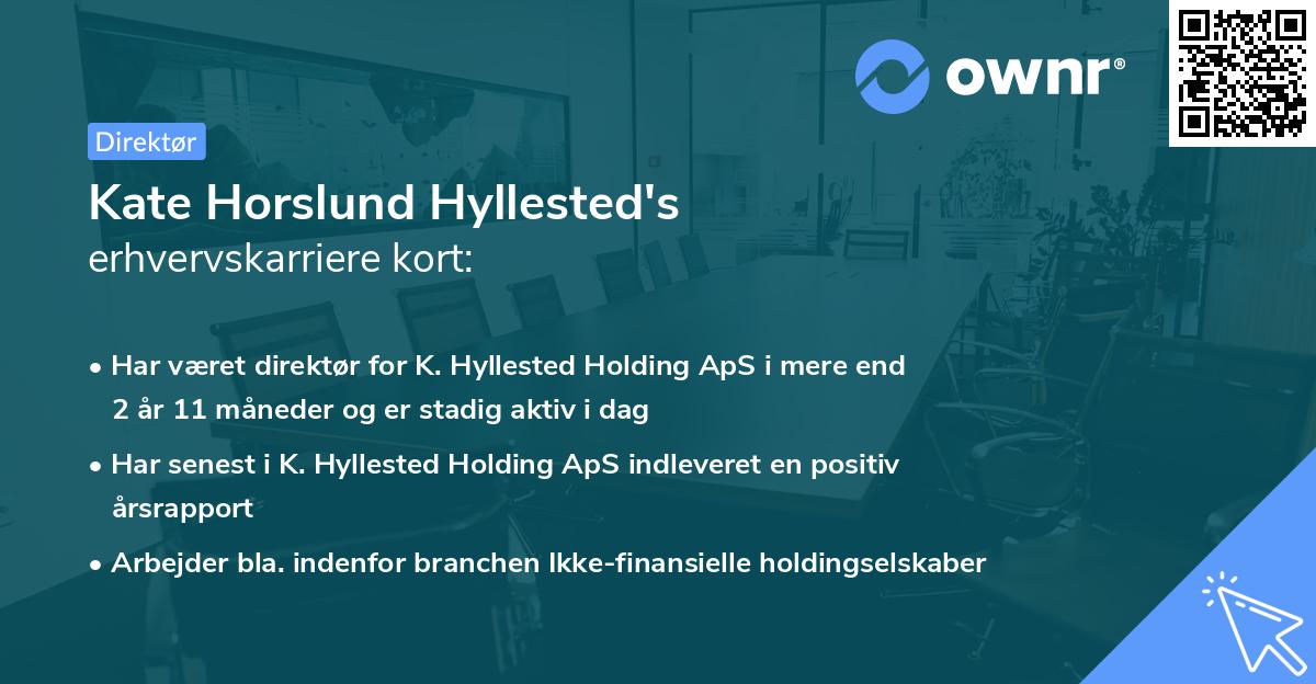 Kate Horslund Hyllested's erhvervskarriere kort