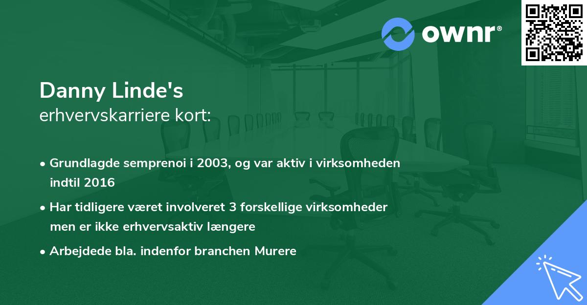 Danny Linde's erhvervskarriere kort