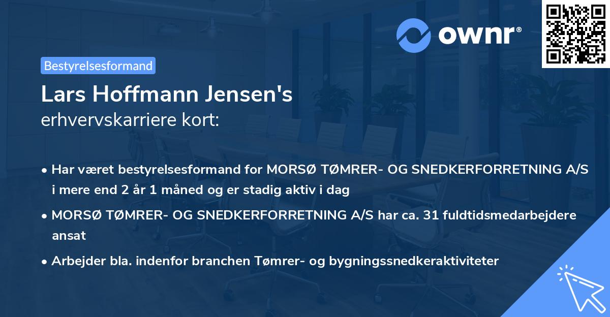 Lars Hoffmann Jensen's erhvervskarriere kort