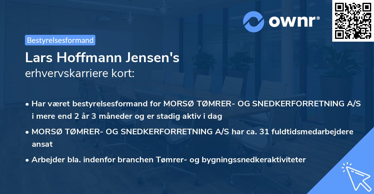 Lars Hoffmann Jensen's erhvervskarriere kort