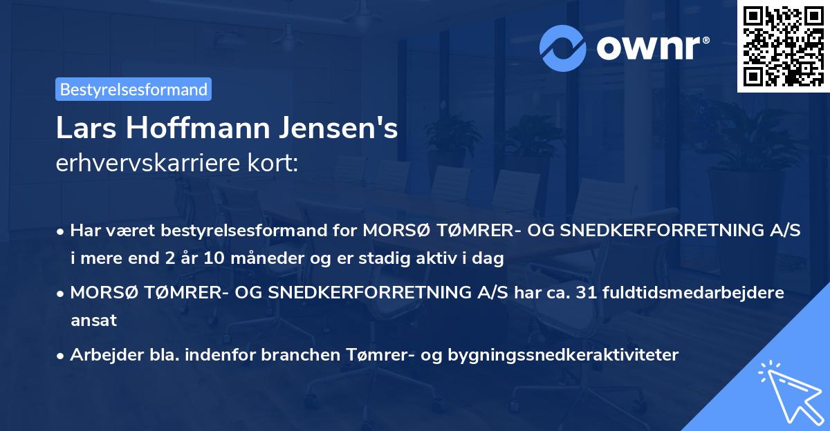 Lars Hoffmann Jensen's erhvervskarriere kort