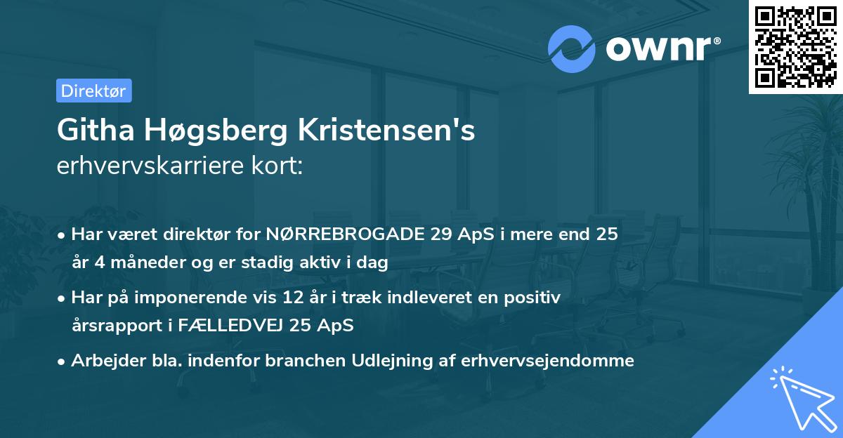 Githa Høgsberg Kristensen's erhvervskarriere kort