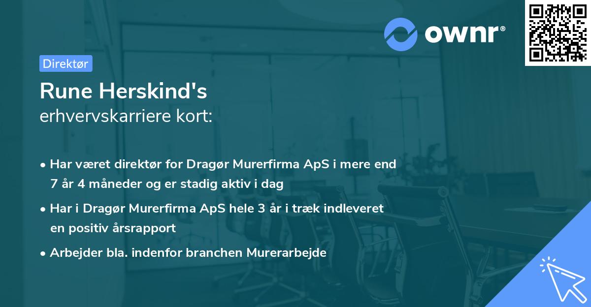 Rune Herskind's erhvervskarriere kort