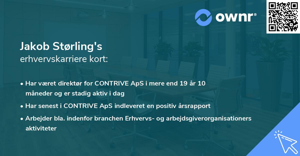 Jakob Størling's erhvervskarriere kort