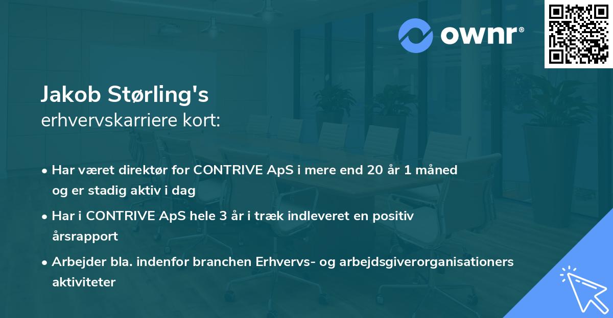 Jakob Størling's erhvervskarriere kort