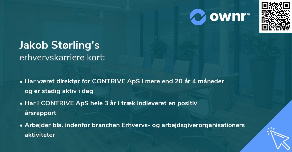 Jakob Størling's erhvervskarriere kort
