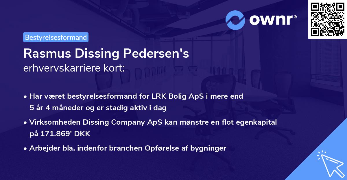 Rasmus Dissing Pedersen's erhvervskarriere kort