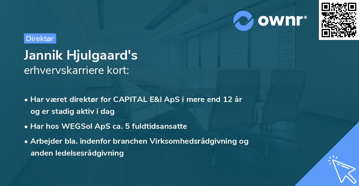 Jannik Hjulgaard's erhvervskarriere kort