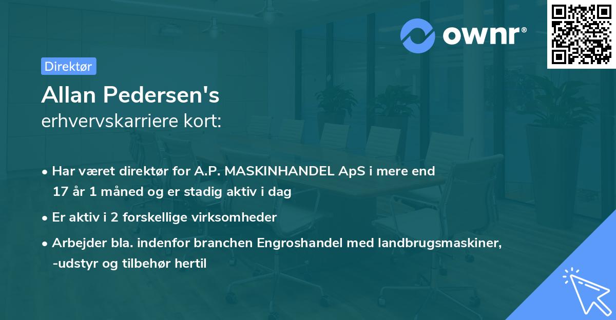 Allan Pedersen's erhvervskarriere kort