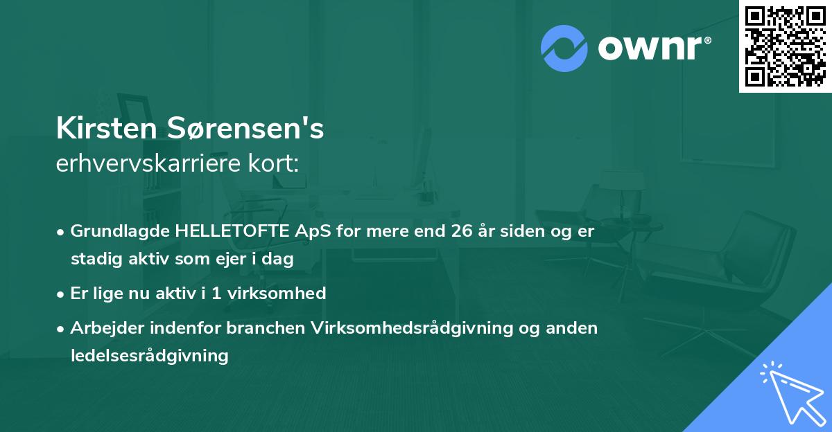 Kirsten Sørensen's erhvervskarriere kort