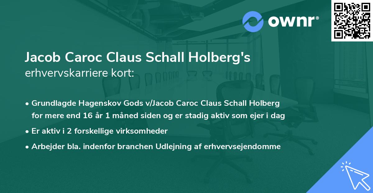 Jacob Caroc Claus Schall Holberg's erhvervskarriere kort