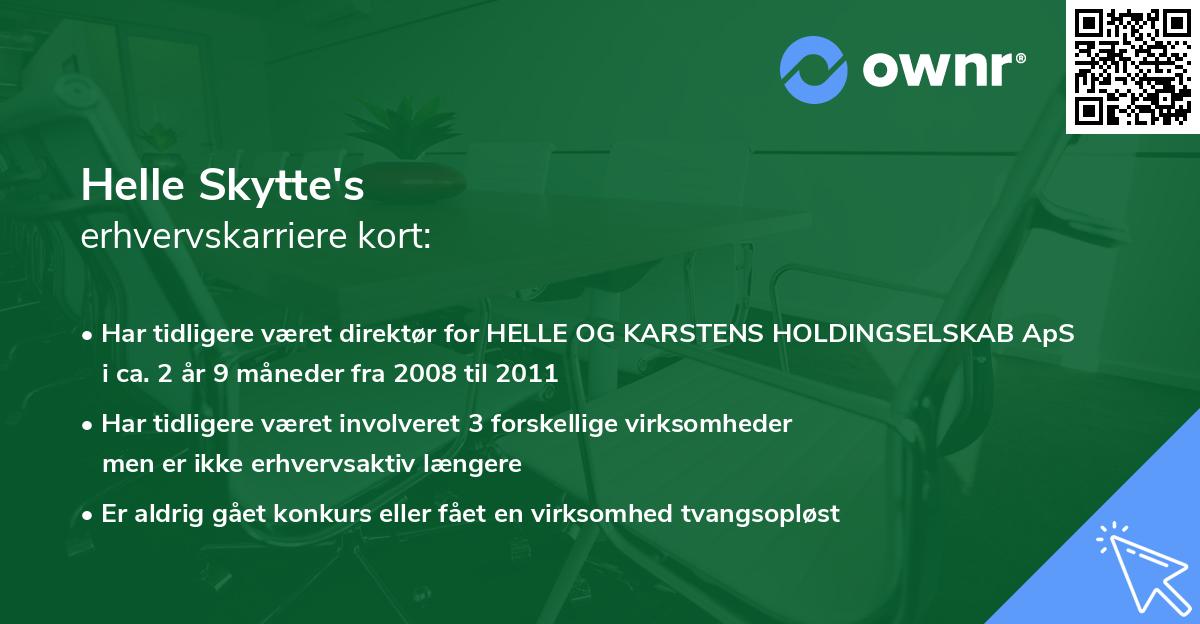 Helle Skytte's erhvervskarriere kort