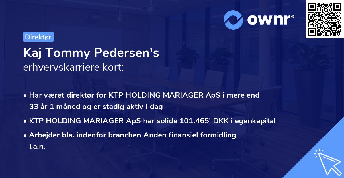 Kaj Tommy Pedersen's erhvervskarriere kort